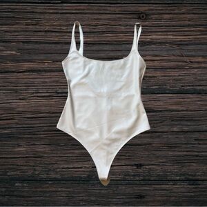 Susana Monaco Faux Leather Low Back Bodysuit NWT Size L